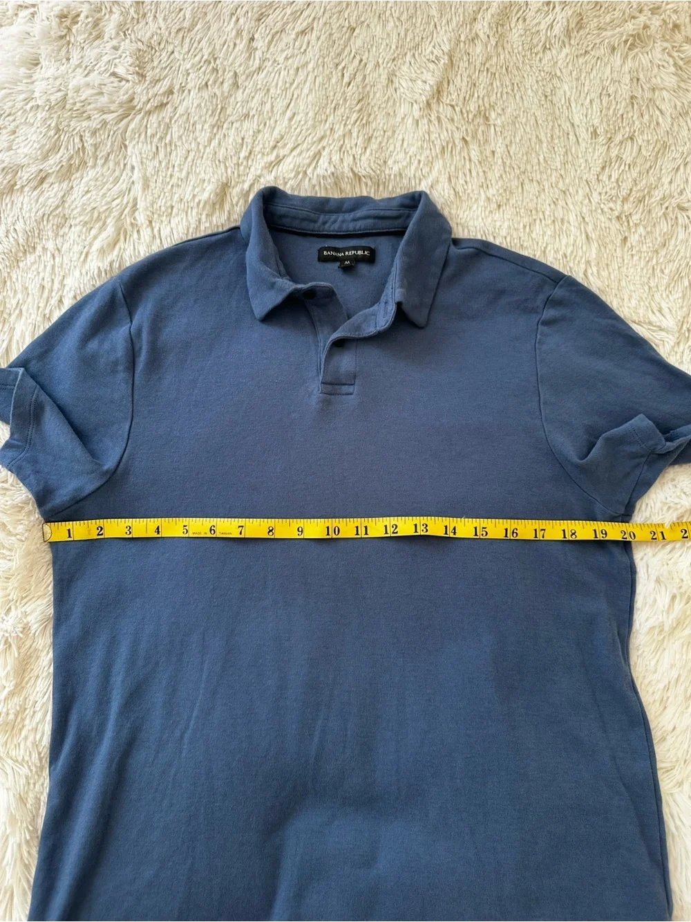 Banana Republic Men's Blue Polo Shirt Medium Short Sleeve Cotton Classic Casual